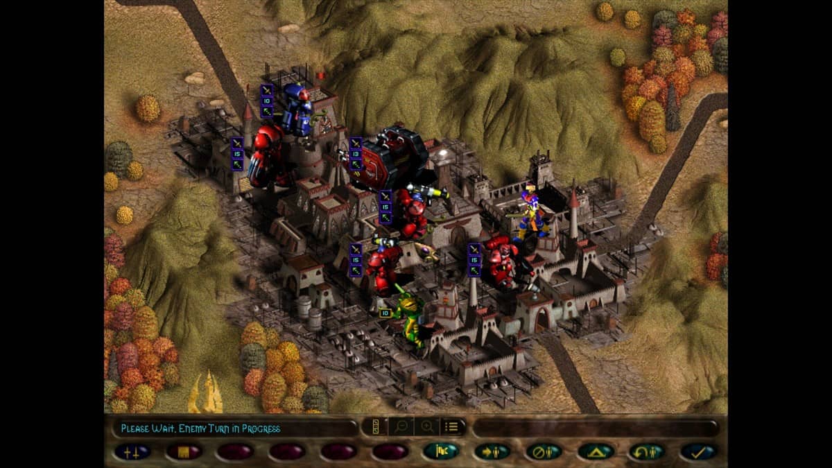 Eldar forces battle Ultramarine terminators in a ruined city in Warhammer 40,000: Rites of War from Gert Lush Gaming.
