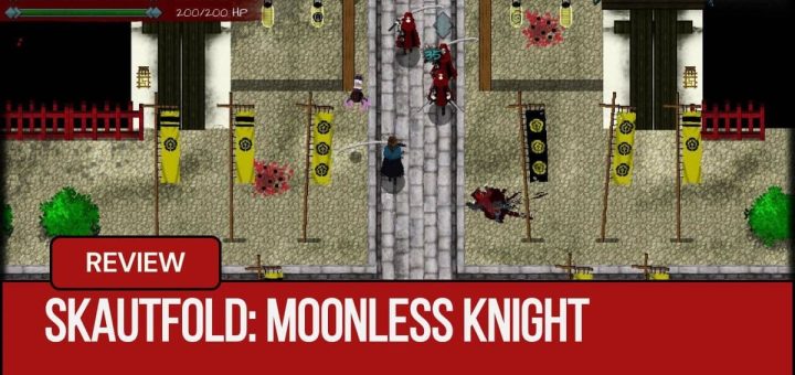 Skautfold: Moonless Knight shows a player parrying projectiles in a city on Gert Lush Gaming.