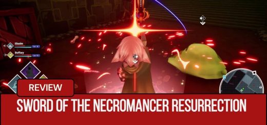 A close-up view shows glowing red runes on the sword within Sword of the Necromancer: Resurrection, as seen by Gert Lush Gaming.
