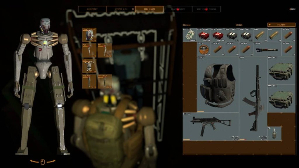 The drag and drop backpack inventory system in Cargo Hunters explored by Gert Lush Gaming.