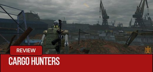 An open world vista reveals a distant port in Cargo Hunters, captured by Gert Lush Gaming.