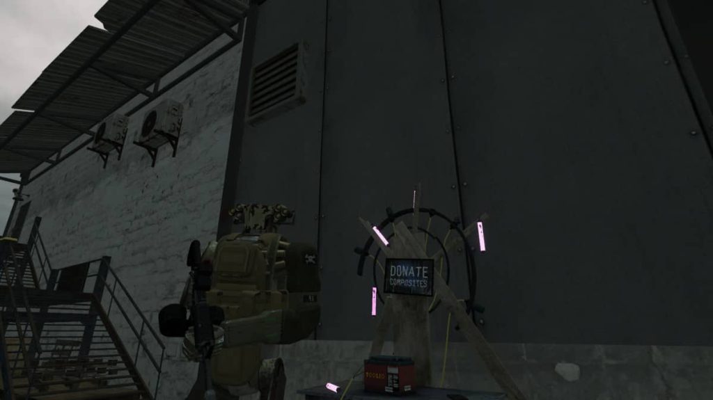 A player searches a ruined wasteland station in this Cargo Hunters screenshot by Gert Lush Gaming.