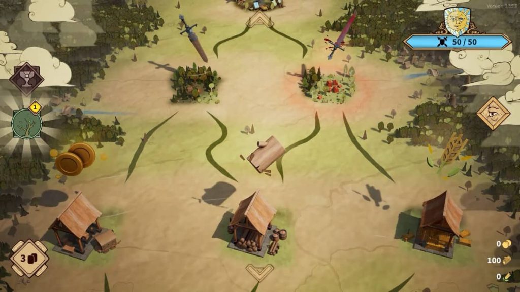 Gert Lush Gaming plans a path across the tactical world map and route selection screen in Drop Duchy.