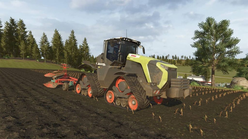 A powerful harvester preps the soil in Farming Simulator 26 as Gert Lush Gaming checks out the fields.