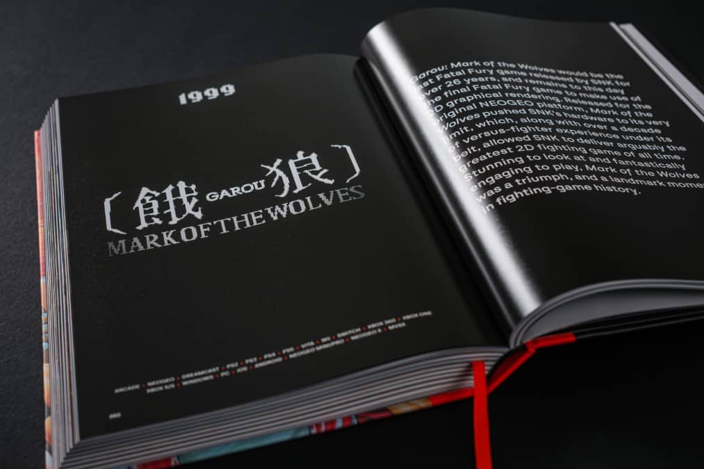 Gert Lush Gaming reviews the dedicated Mark of the Wolves page inside the open Fatal Fury history book.