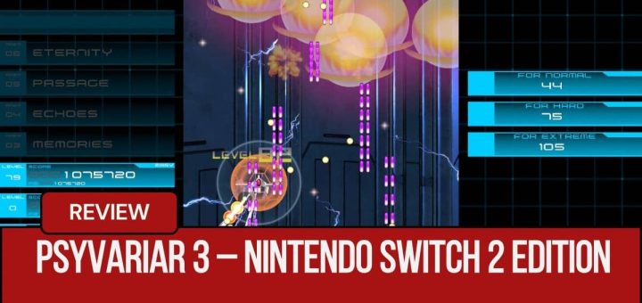 Gert Lush Gaming navigates a barrage of enemy bullets and a full HUD display in Psyvariar 3 Switch 2 Edition.