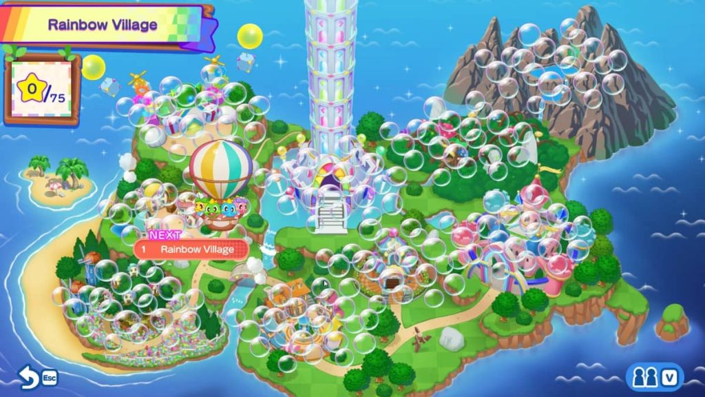 The vibrant cartoon world map showcases packed levels in Puzzle Bobble Everybubble! on Gert Lush Gaming.