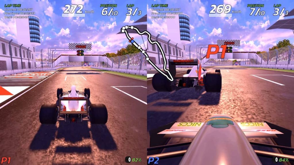 Gert Lush Gaming highlights the one-on-one intensity of 4PGP during an exciting splitscreen race.