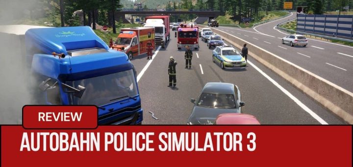 Gert Lush Gaming captures a chaotic crash scene in Autobahn Police Simulator 3, featuring emergency crews managing a mangled truck.