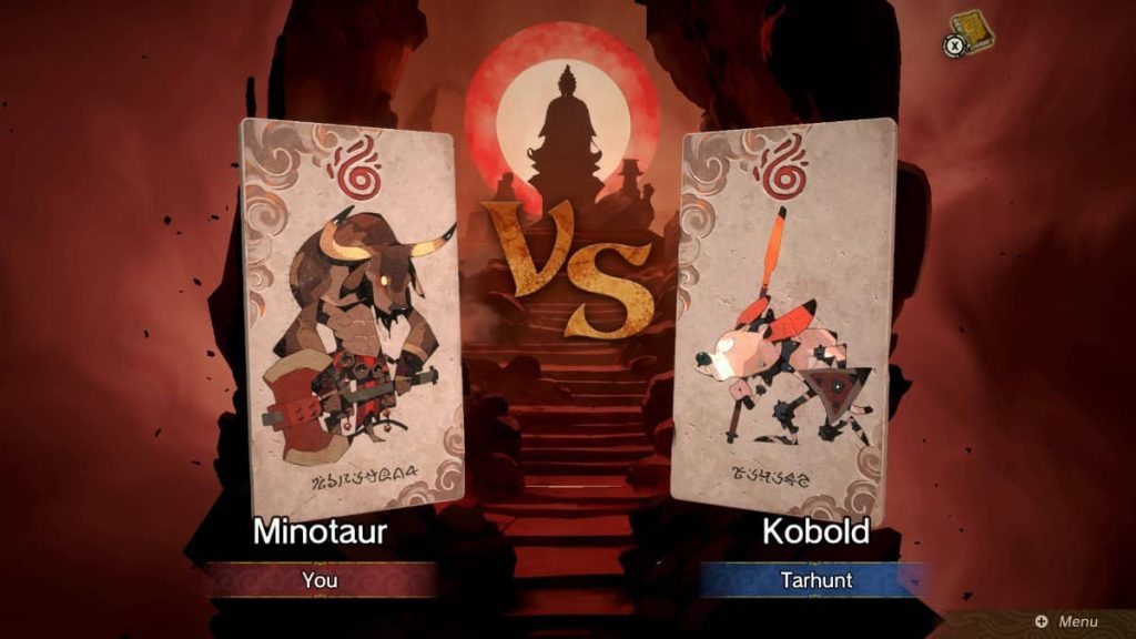 The intense one-on-one card battle combat in Culdcept Begins captured for a Gert Lush Gaming review.
