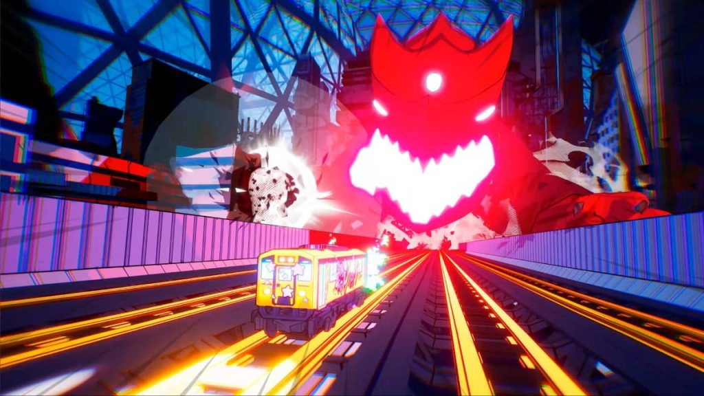 Gert Lush Gaming faces a screaming red electric monster in Denshattack.