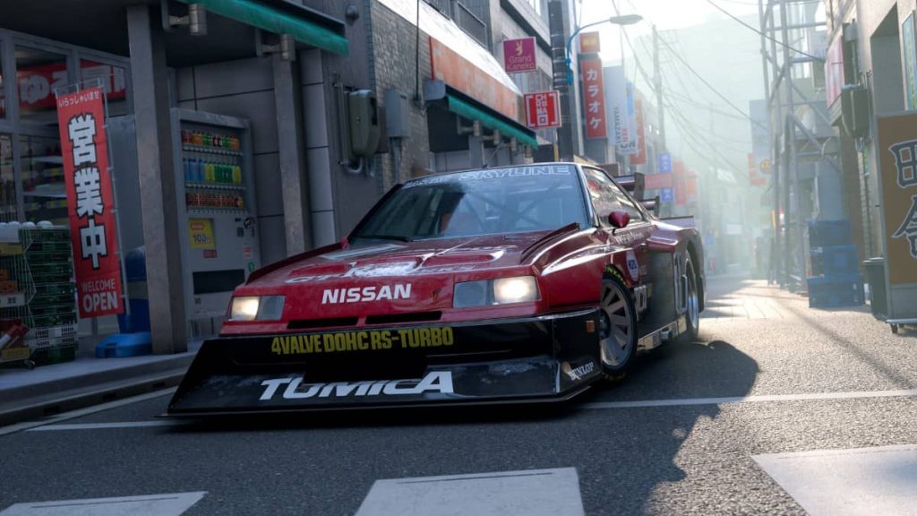 Gert Lush Gaming showcases the intricate details of a tuned Nissan parked outside a Tokyo 7-Eleven in Forza Horizon 6.