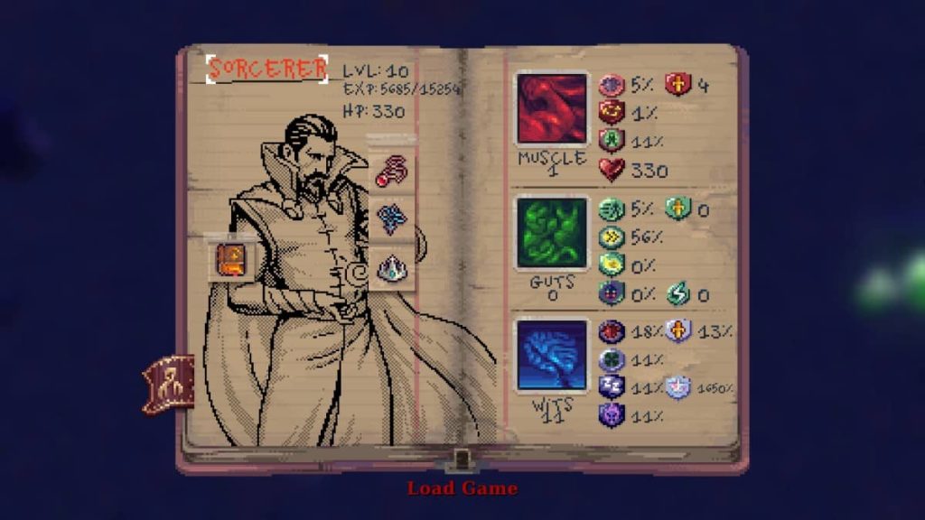 Gert Lush Gaming reviews the detailed spellbook art and character stats options in Kingdom of Night.