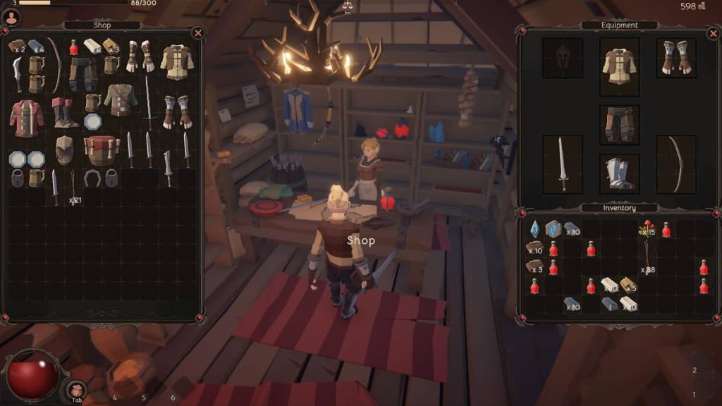 Gert Lush Gaming highlights the intuitive drag and drop shop interface used to interact with vendors in Tale of Dark Lands.