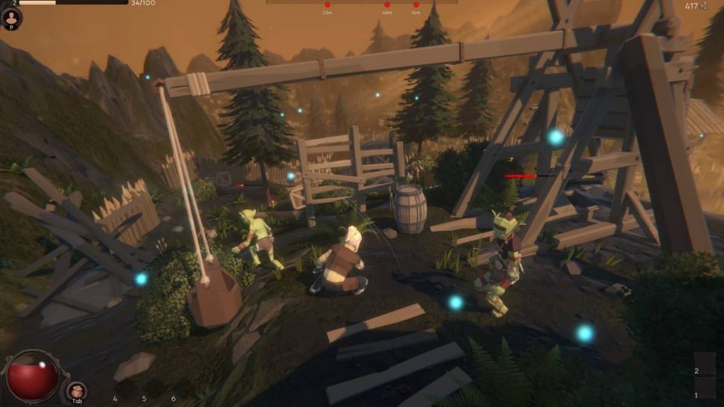 Gert Lush Gaming showcases the chaotic combat of Tale of Dark Lands as the character fights orcs and goblins in a village.