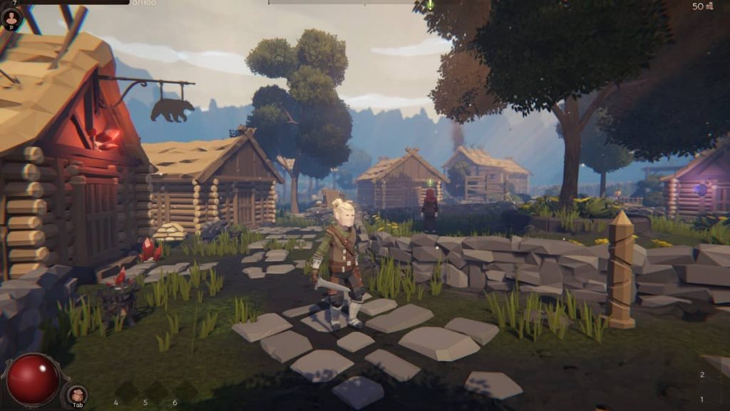 Gert Lush Gaming explores the central village of Tale of Dark Lands where NPCs go about their daily routines in the sun.