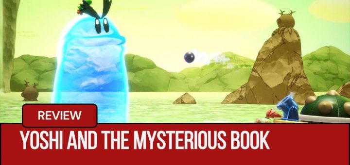 Yoshi blocks the Koopa kids' boat atop a massive water sprite in this capture for Gert Lush Gaming’s Yoshi and the Mysterious Book.